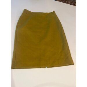 Vintage Mustard Yellow Pencil Skirt With Back Zipper Closure & Lining